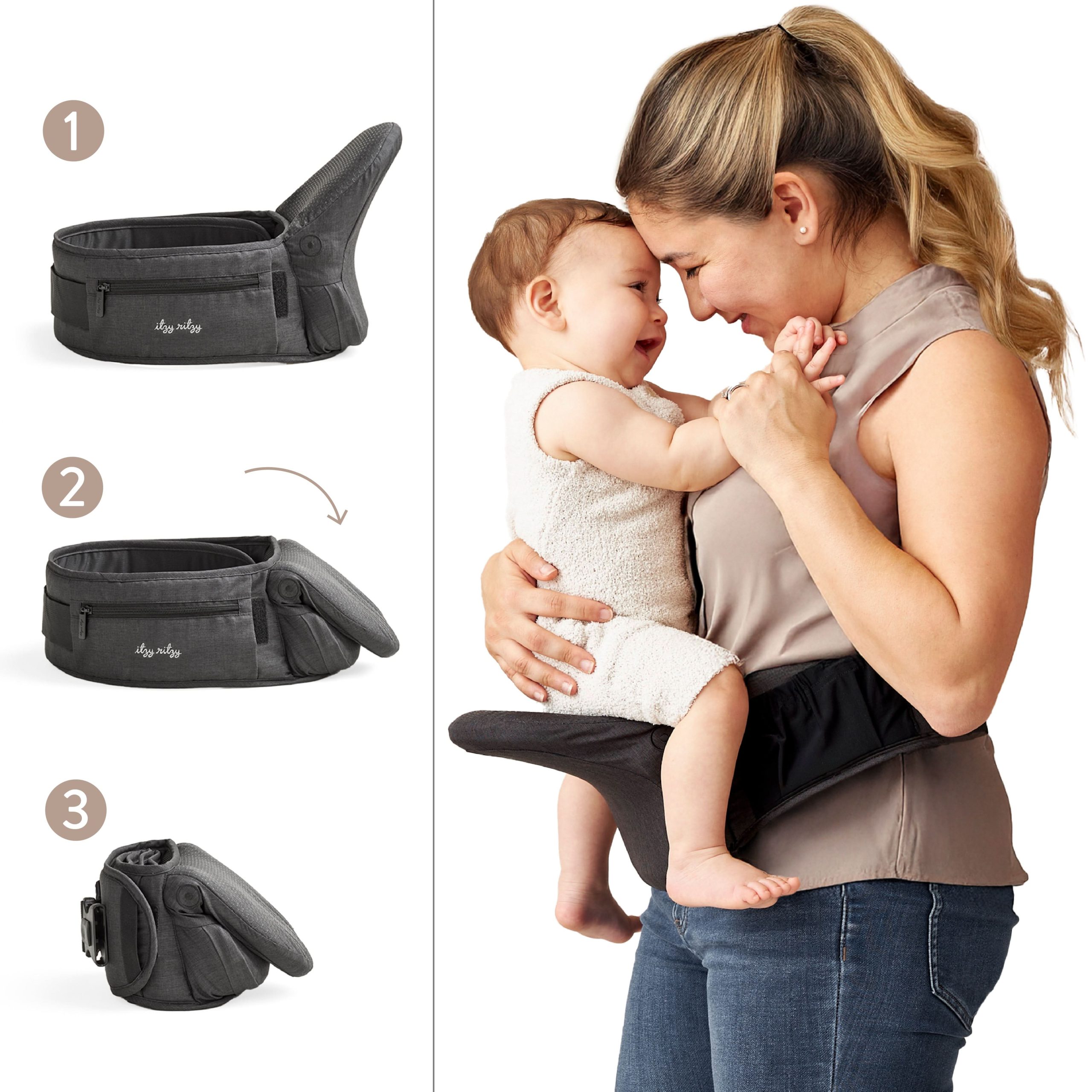 Itzy Hold & FoldTM Hip Seat Baby Carrier - Image 8